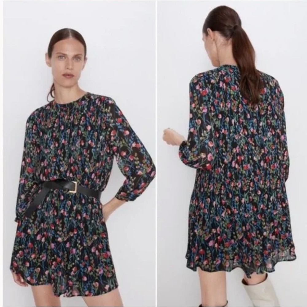 Zara The Annie Long Sleeve Mini Dress XS